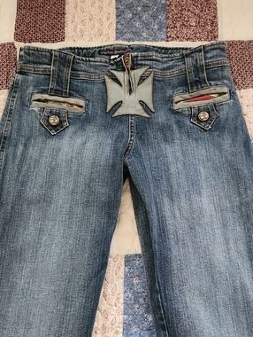 Vintage Y2K Electric Barbarella Blue Washed Jeans Size 4